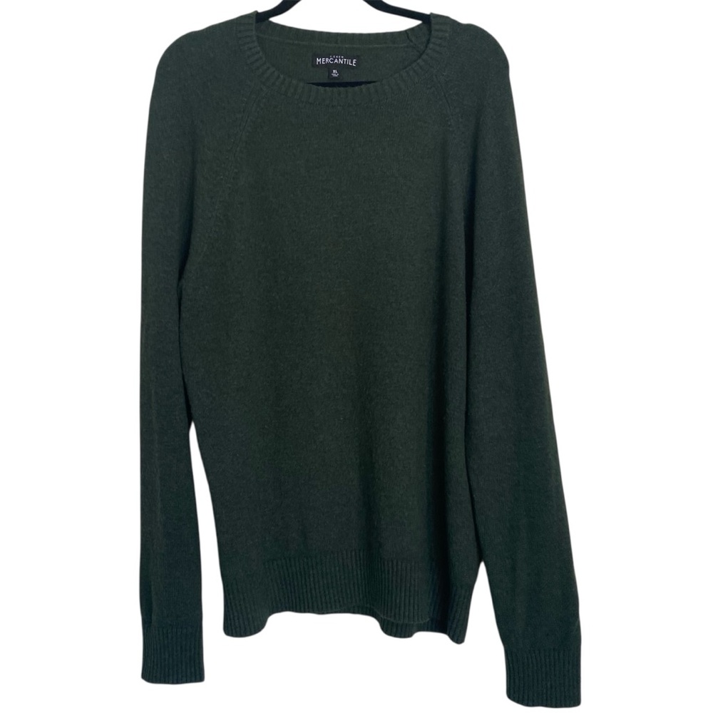 J.Crew Mercantile Men’s XL Lambswool Blend Crewneck Sweater Dark Green